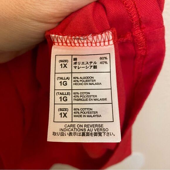 Disney Parks red Mickey and Minnie metal stud stars short sleeve plus t shirt 1X - Picture 9 of 11